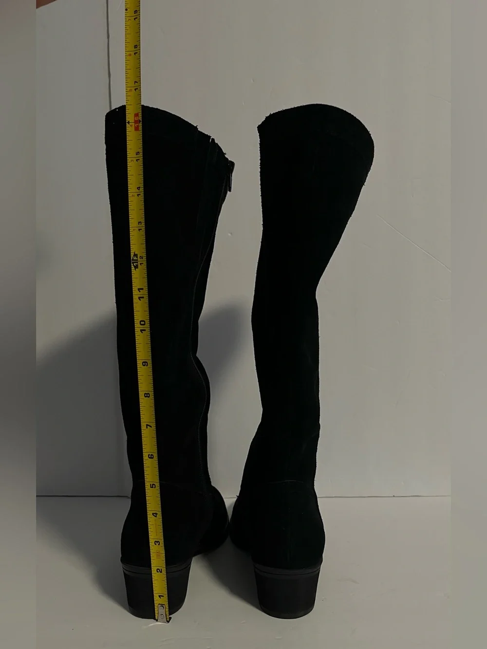 White Mountain Women’s Altitude Calf Knee High  Black Suede  Boots Size 7 1/2M